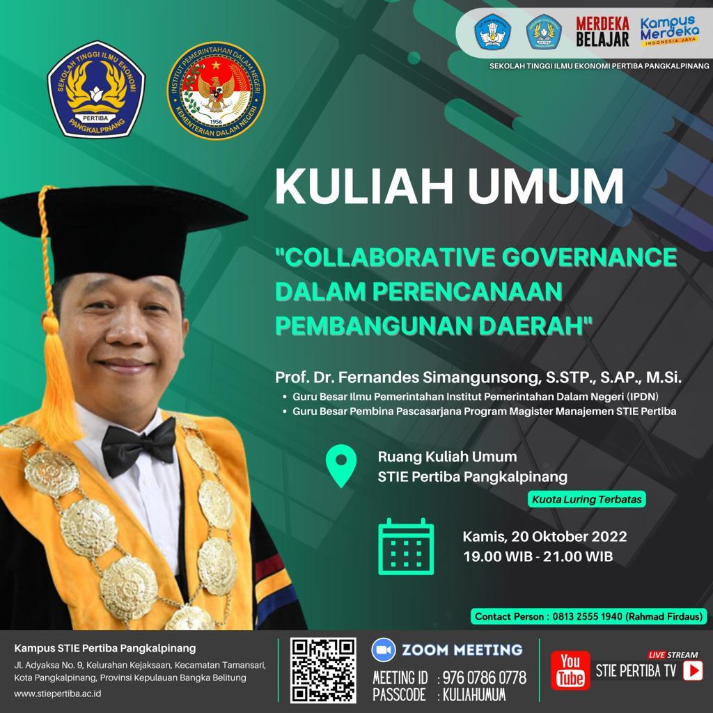 LIVE - Kuliah Umum Collaboration Goverance Dalam Perencanaan Pembangunan Daerah