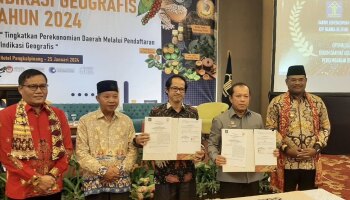 Penandatangan Kerja Sama Antara Kementrian Hukum dan Hak Asasi Manusia dengan Universitas Pertiba di Hotel Swiss-Bell, Pangkalpinang